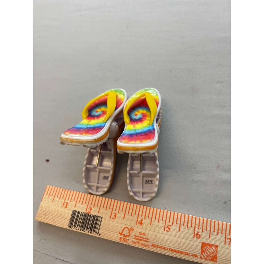 Tie Dye Flip Flop Chip Clips Novelty Rainbow Beach Bag Clips Set of 2